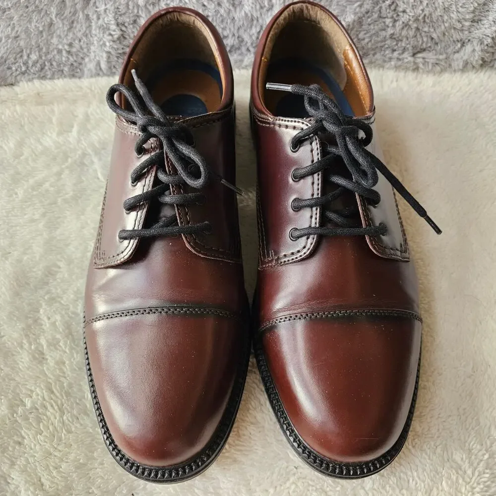 Dockers Men's Gordon Cap Toe Leather Lace Up Oxford Shoes Size 13M Cognac‎ Work